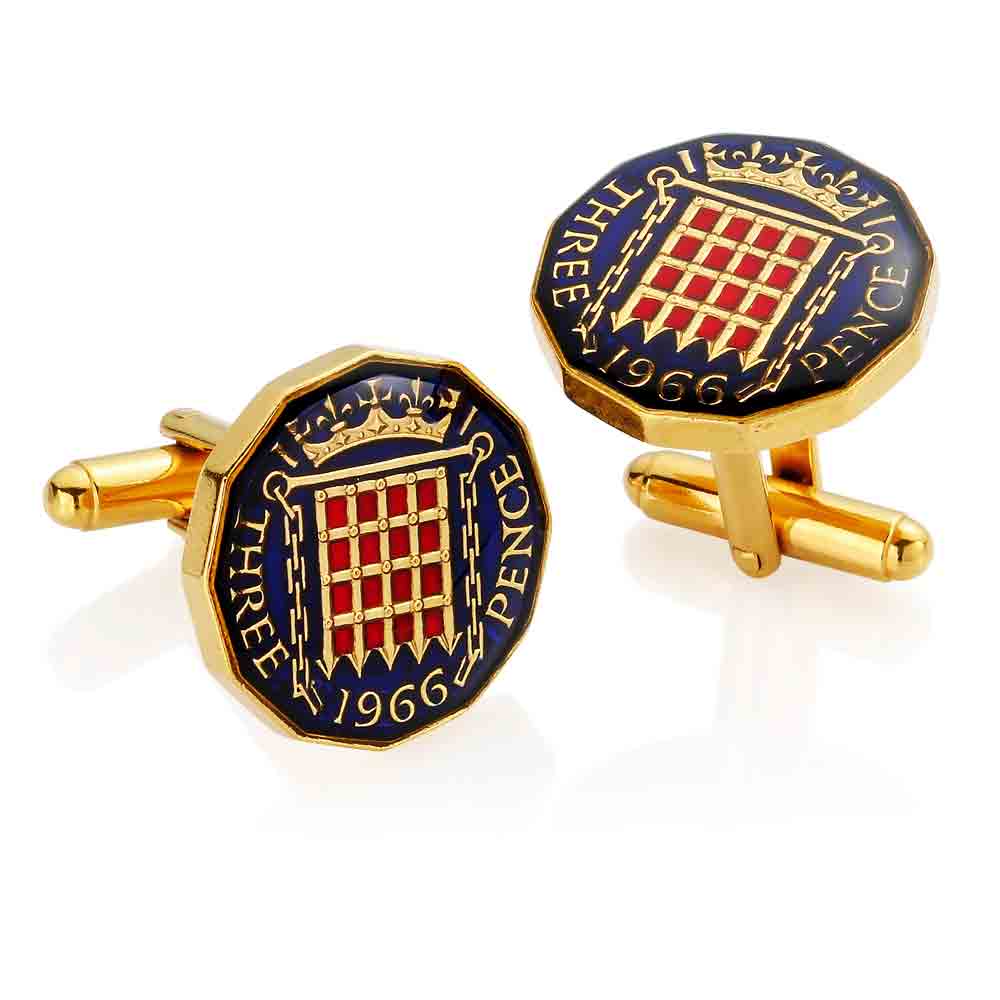 1958 Threepenny - hotsell Enamelled Coin Cufflinks