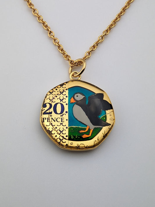 King Charles III Twenty Pence - Enamelled Coin Necklace