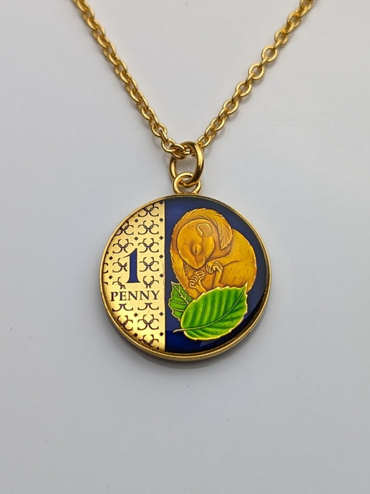 King Charles III One Penny - Enamelled Coin Necklace