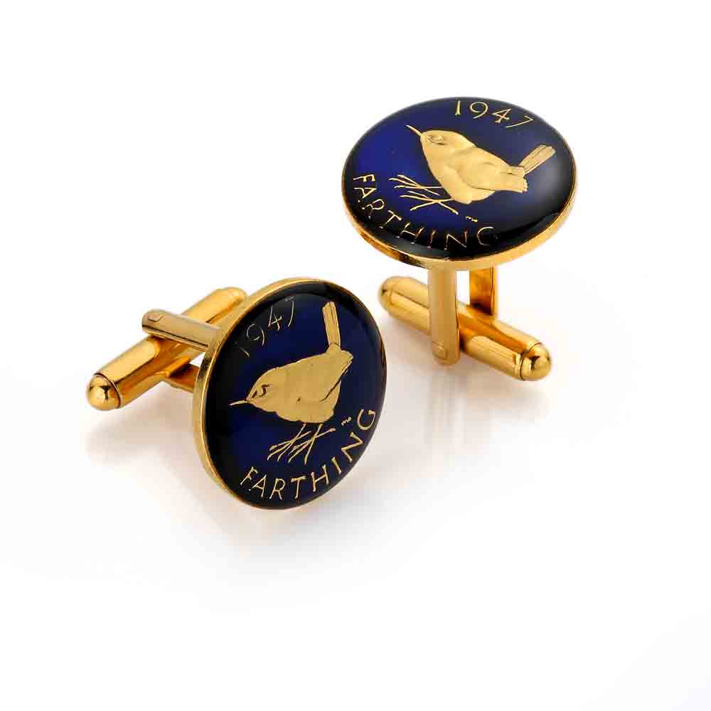 1953 Threepenny buy - Enamelled Coin Cufflinks