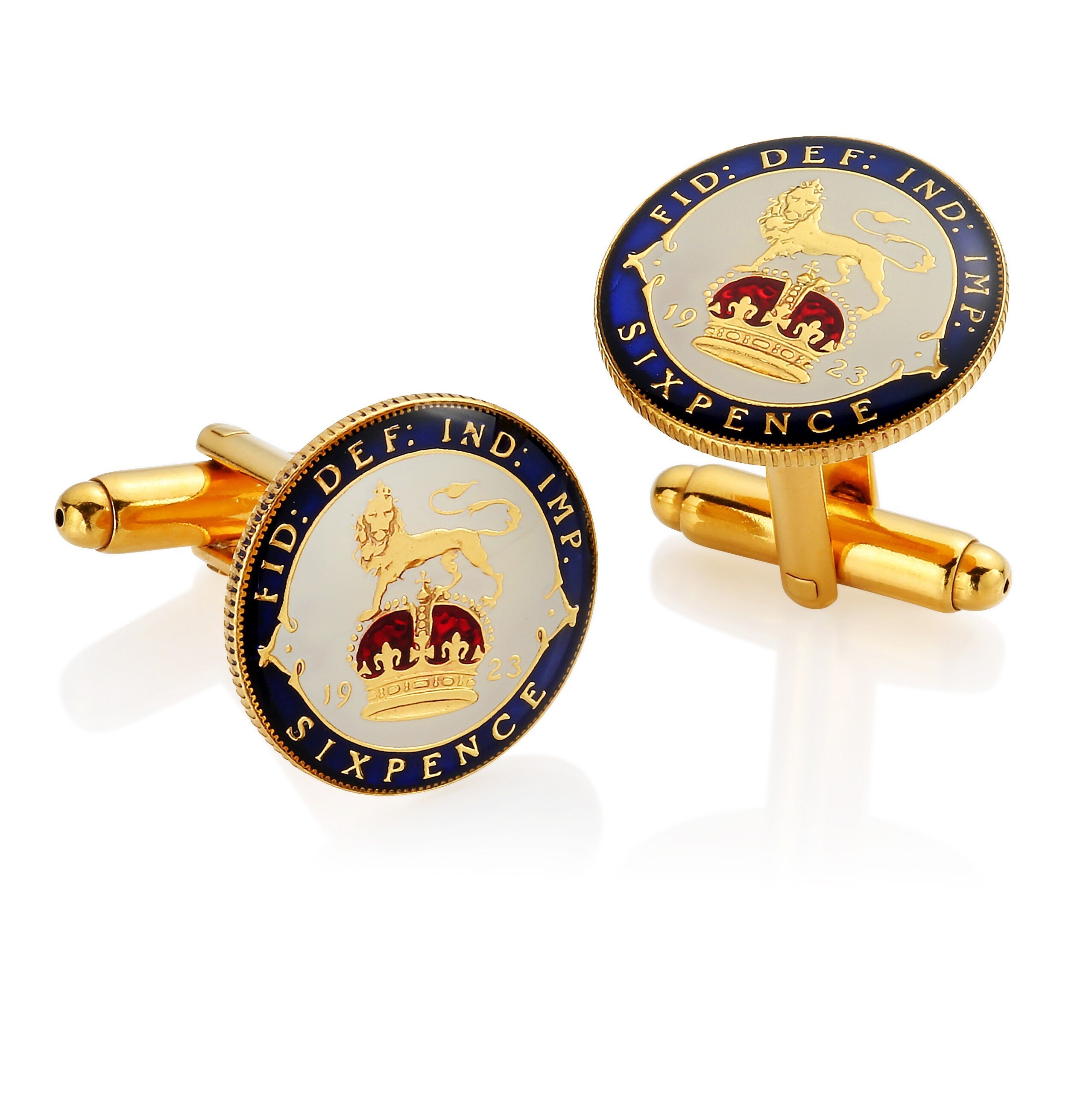 George V Sixpence - Enamelled Coin Cufflinks – Coin Design