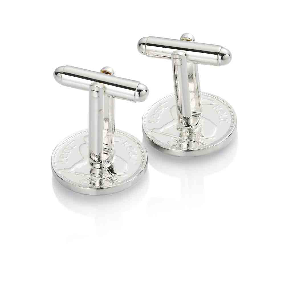 Irish Threepenny - cheapest Enamelled Coin Cufflinks